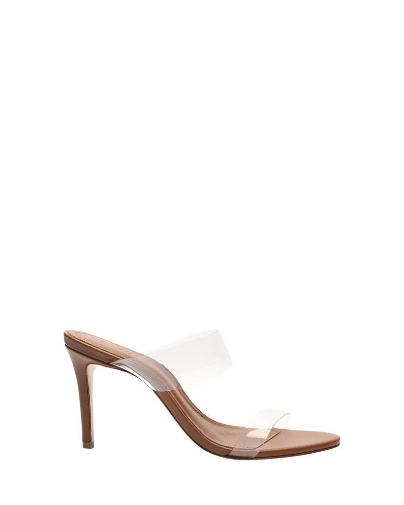 Schutz Ariella Strappy See-Through Vinyl Slide High-Heel Sandals