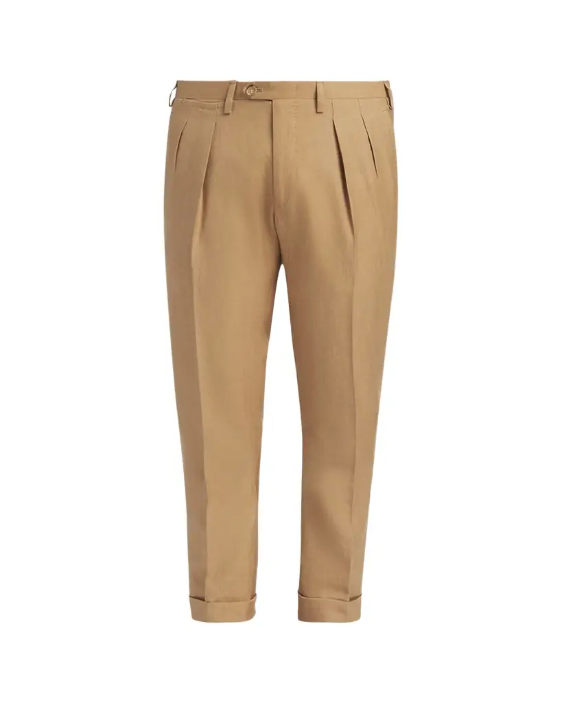 Kiton Men's Cashmere-Blend Straight Leg Pleated Trousers