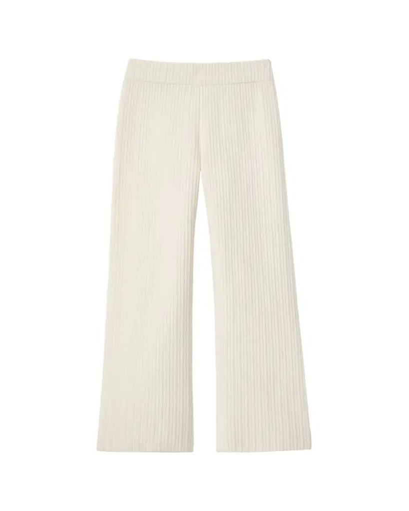 Lafayette 148 New York Striped Straight-Leg Cashmere Pants