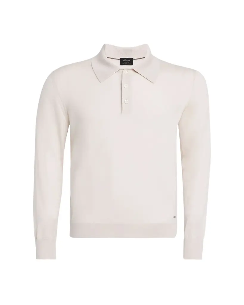 Brioni Men's Cashmere-Silk Polo Sweater