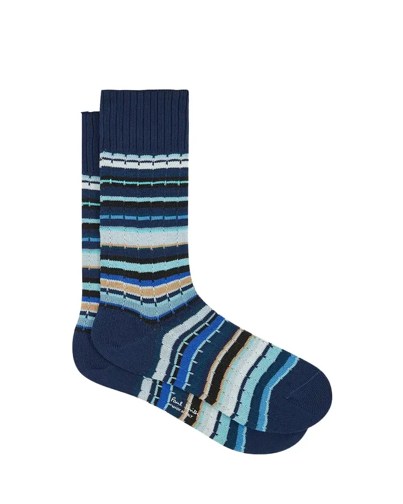Paul Smith Men's Drop-Stitched Signature Stripe Crew Socks