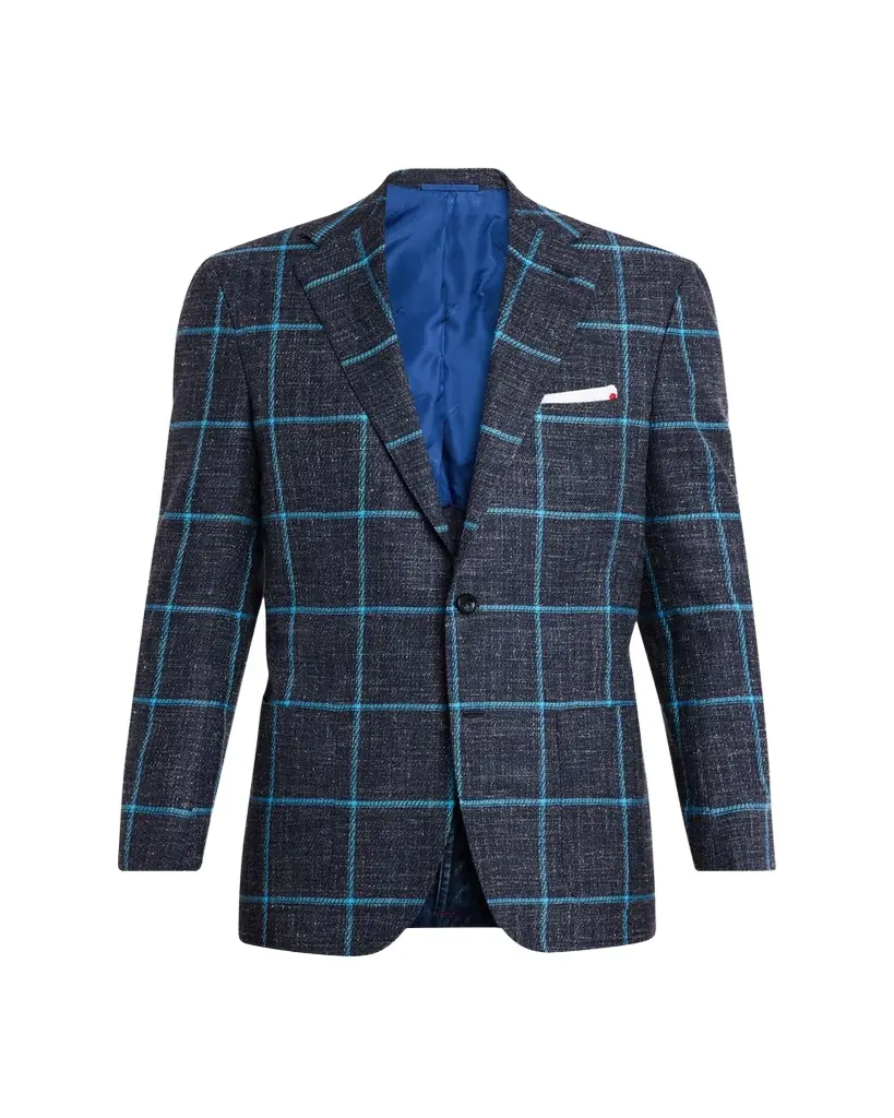 Kiton Men's Windowpane Cashmere, Wool and Silk Sport Coat