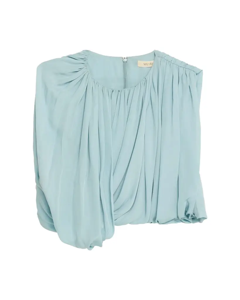 Heirlome Marie Draped Silk Georgette Crop Top