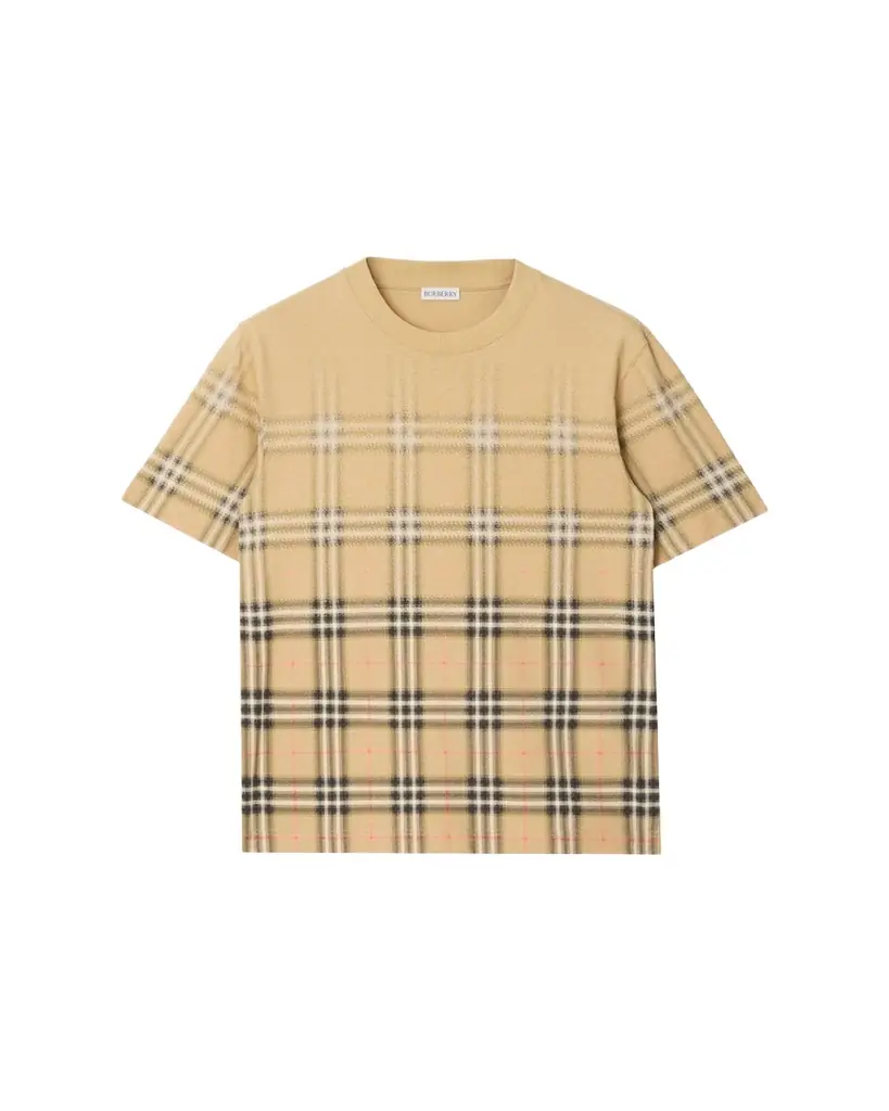 Burberry Men's Gradient Check Cotton T-Shirt