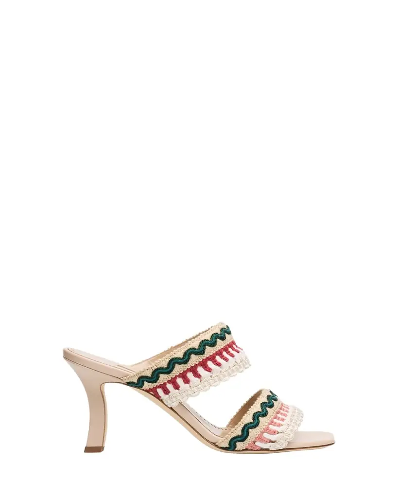 Manolo Blahnik 90mm Mabecomu Embroidered Mule Sandals