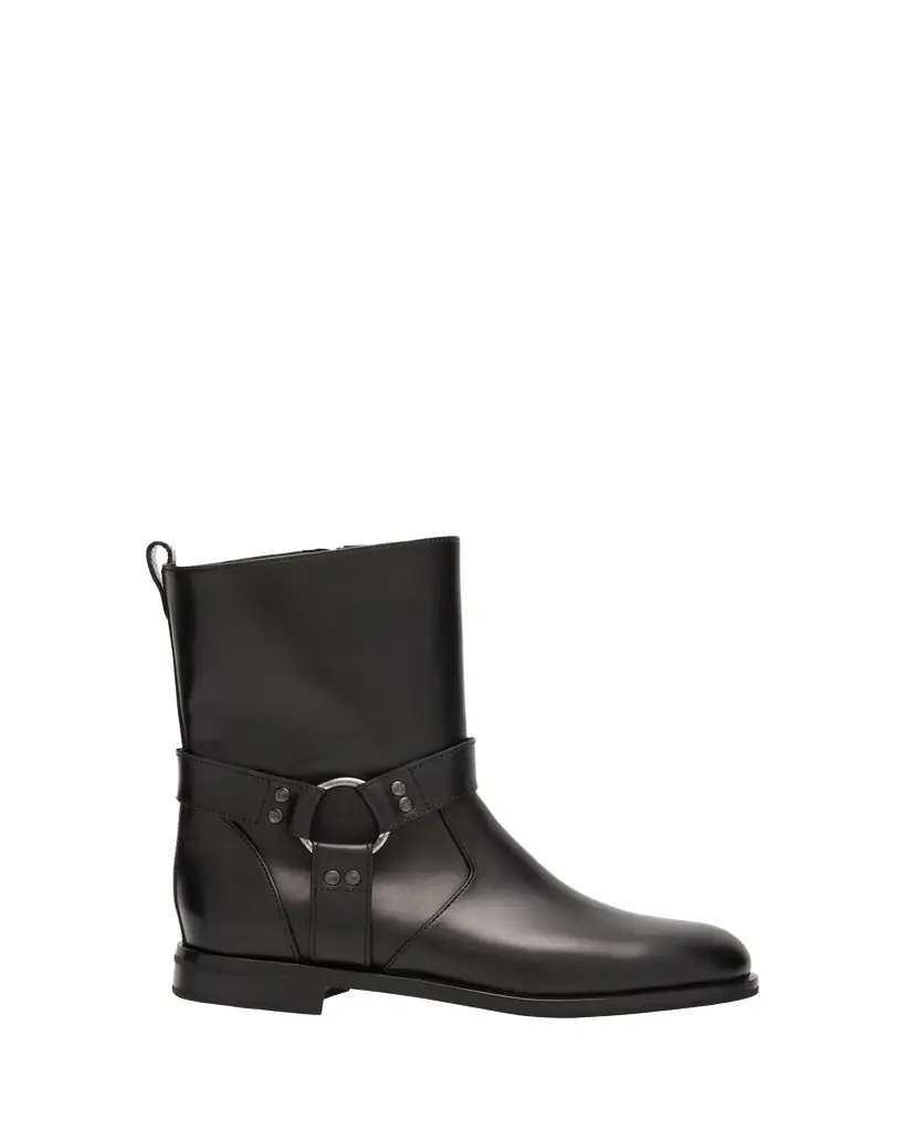 Manolo Blahnik Calica Leather Moto Ankle Booties