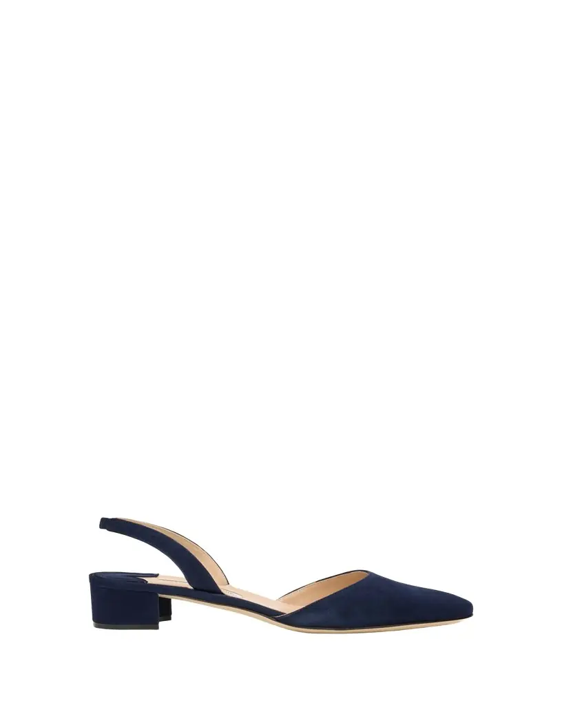 Manolo Blahnik Aspro Suede Slingback Ballerina Pumps