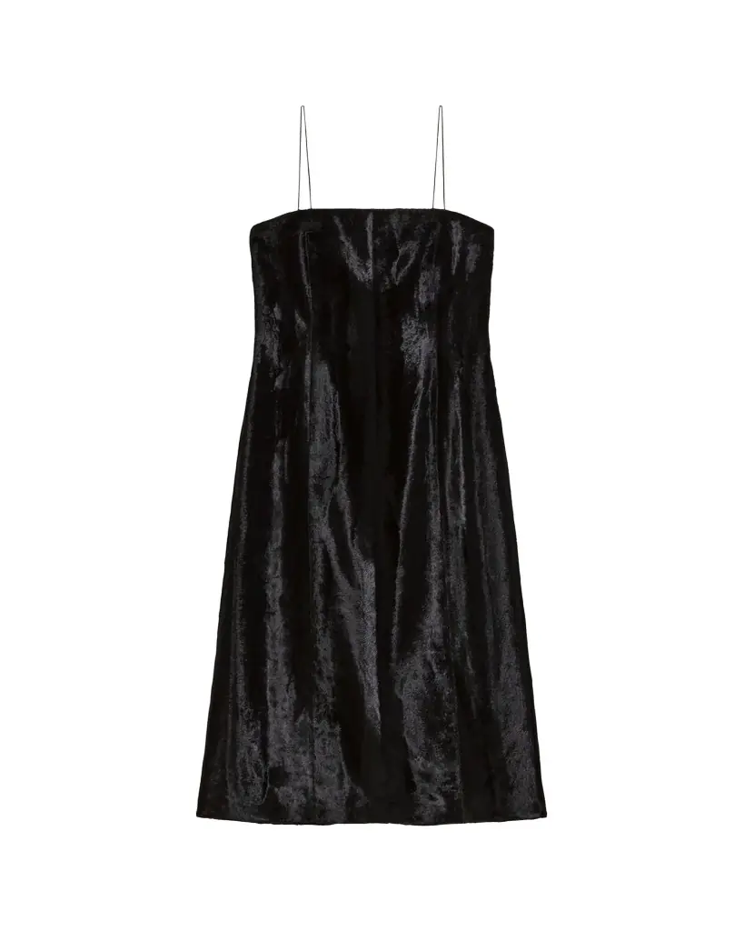 Helmut Lang Sleeveless Faux Pony Midi Dress