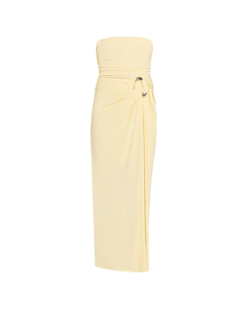 SIMKHAI Emma Draped Strapless Dress