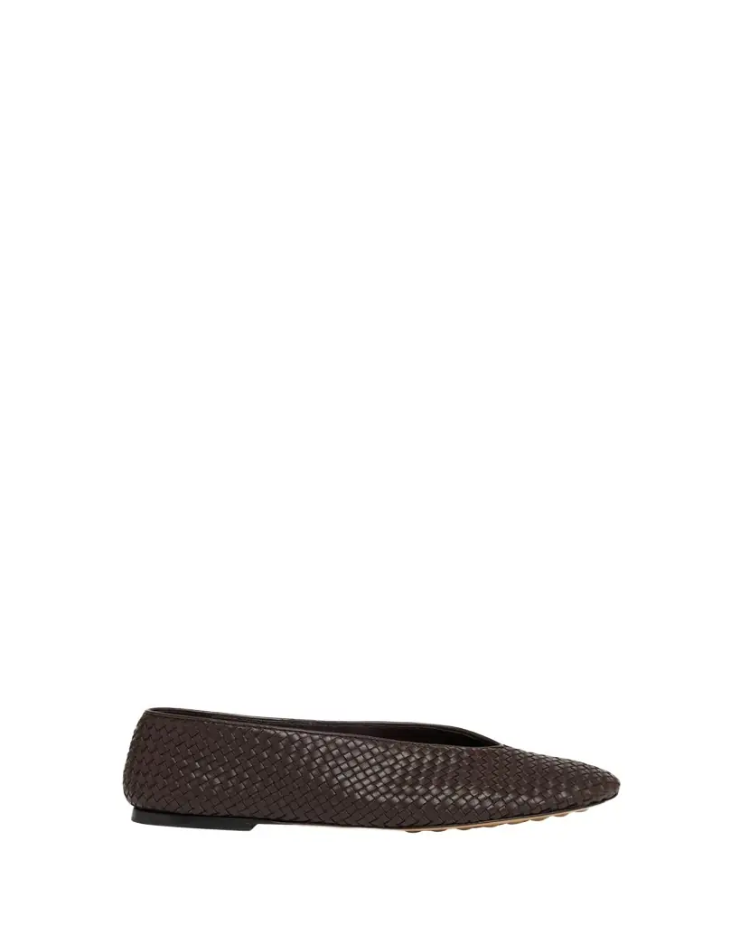 Bottega Veneta Micro Woven Nappa Leather Ballerina Flats