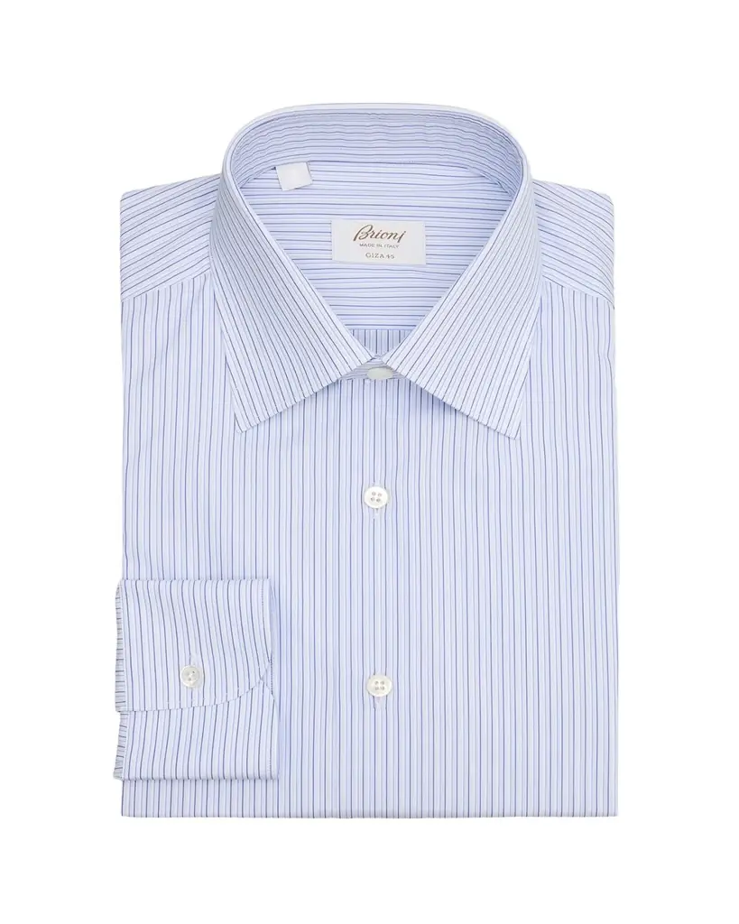 Brioni Men's Giza 45 Cotton Multi-Stripe Dress Shirt