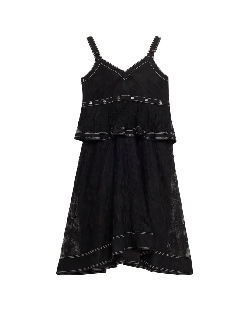 3.1 Phillip Lim Sleeveless Layered Lace Midi Dress