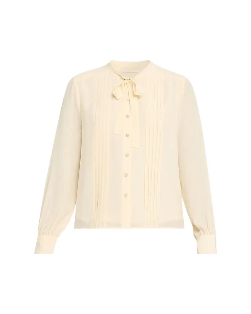 Ulla Johnson Delvine Tie-Neck Button-Front Blouse