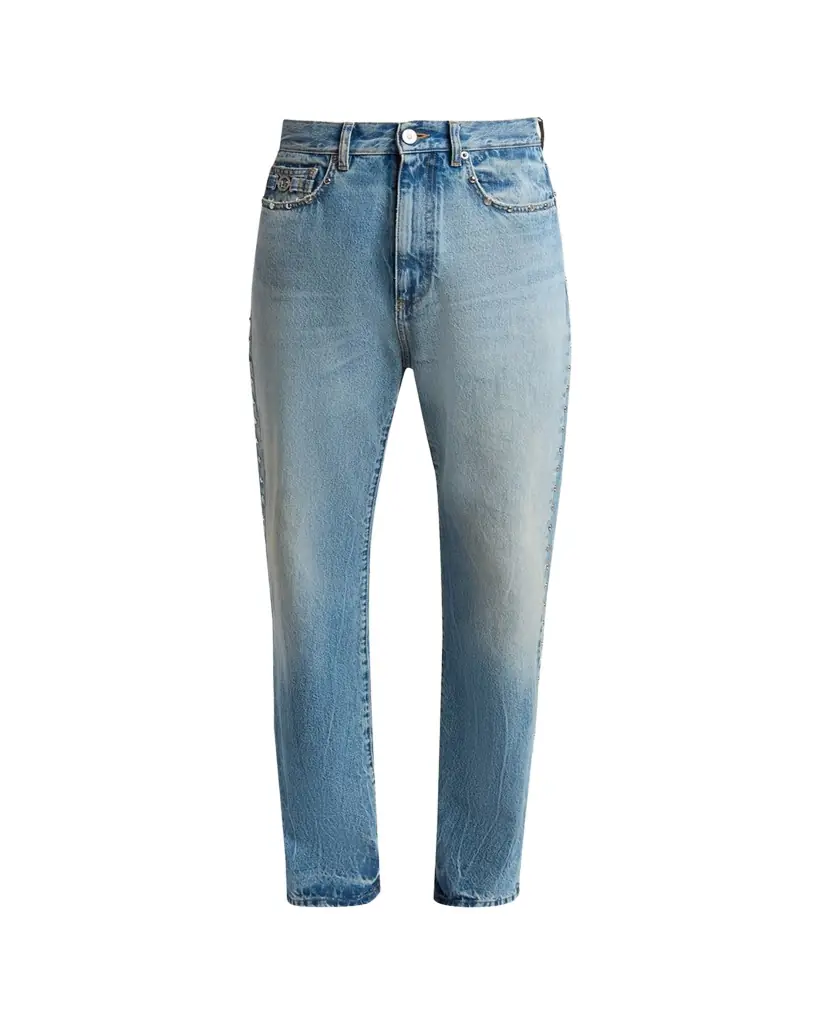 Versace Men's Studded Slim-Fit Medusa Jeans