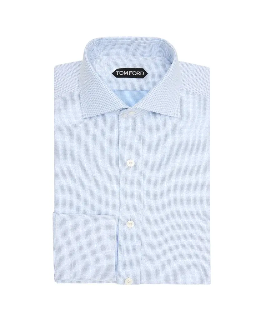 TOM FORD Men's Cotton Woven Micro-Check Dress Shirt