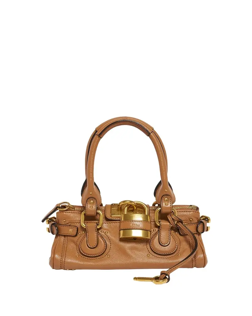Chloe Small Paddington Padlock Shoulder Bag in Leather