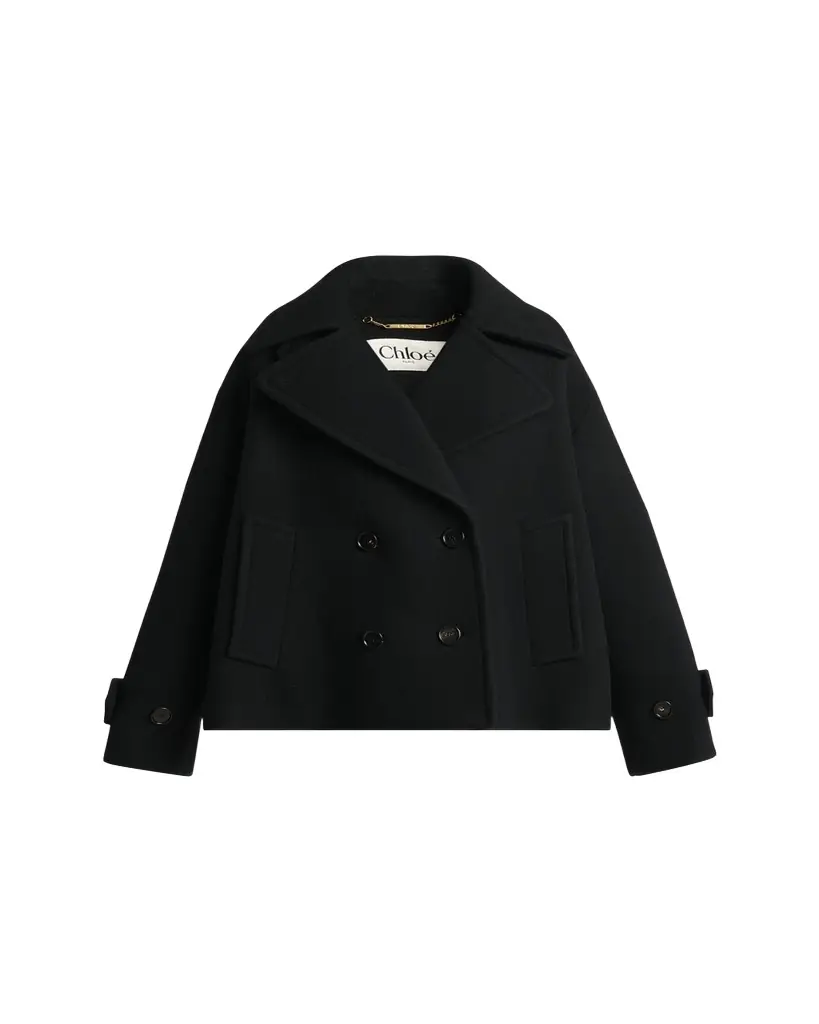 Chloe Double-Breasted Wool Peacoat