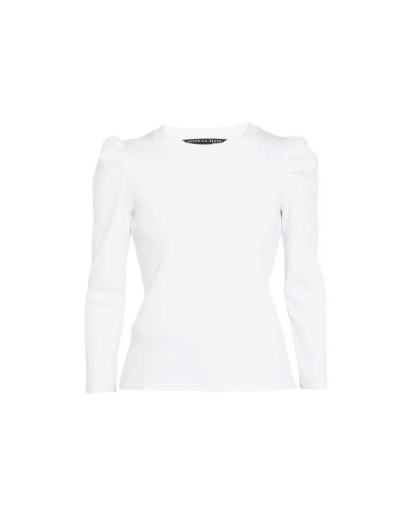 Veronica Beard Britney Puff-Sleeve Cotton Top