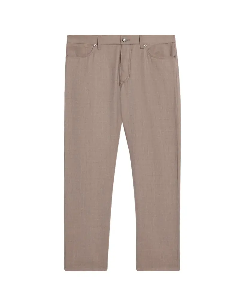 ZEGNA Men's Wool Sharkskin Slim Five-Pocket Pants