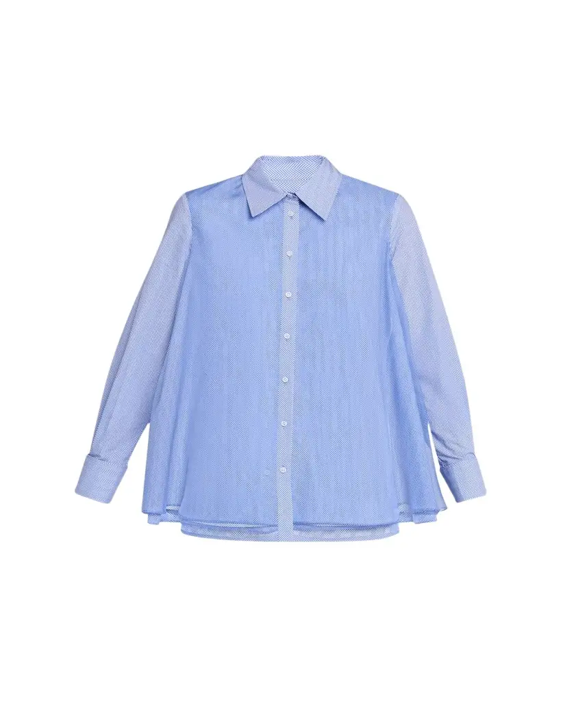 Brandon Maxwell Vaughn Frothy Layered Button-Down Shirt