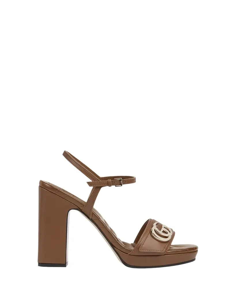 95mm GG Marmont Leather Platform Sandals