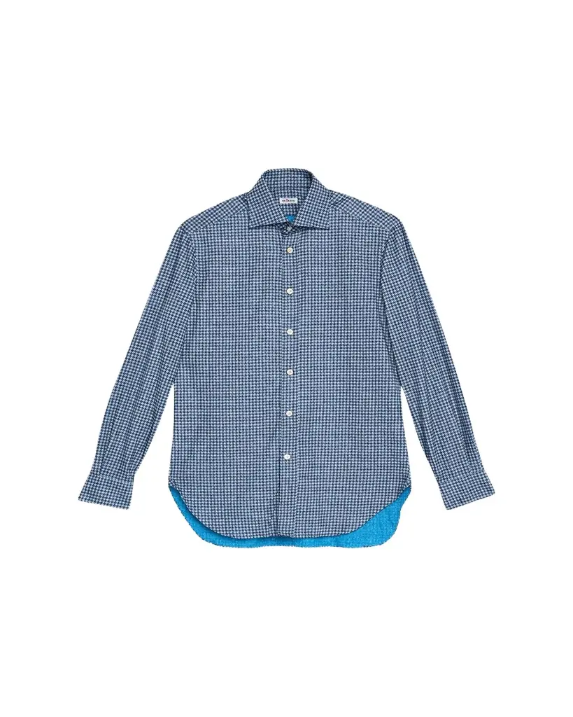 Kiton Men's Cotton Houndstooth Classic-Fit Sport Shirt