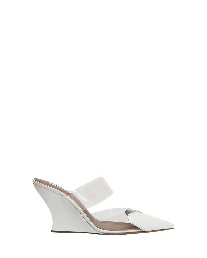 ALAIA 90mm Coeur Heart Clear Wedge Mules