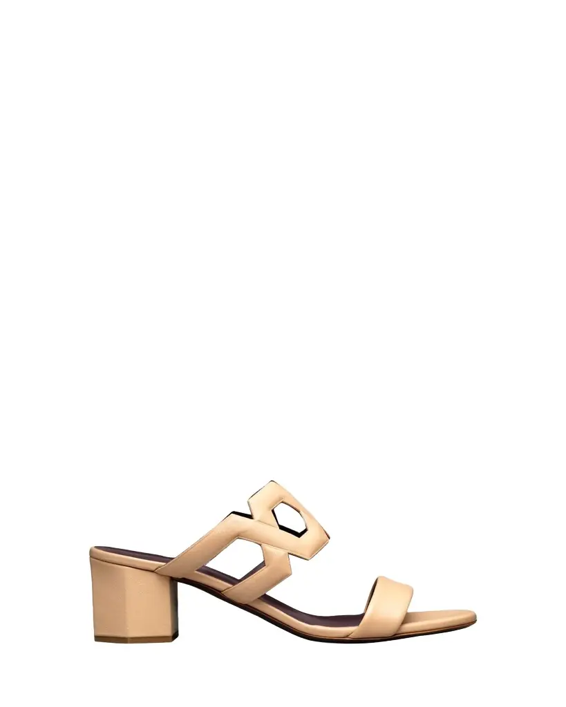 Bougeotte 55mm Leather Link Block-Heel Sandals