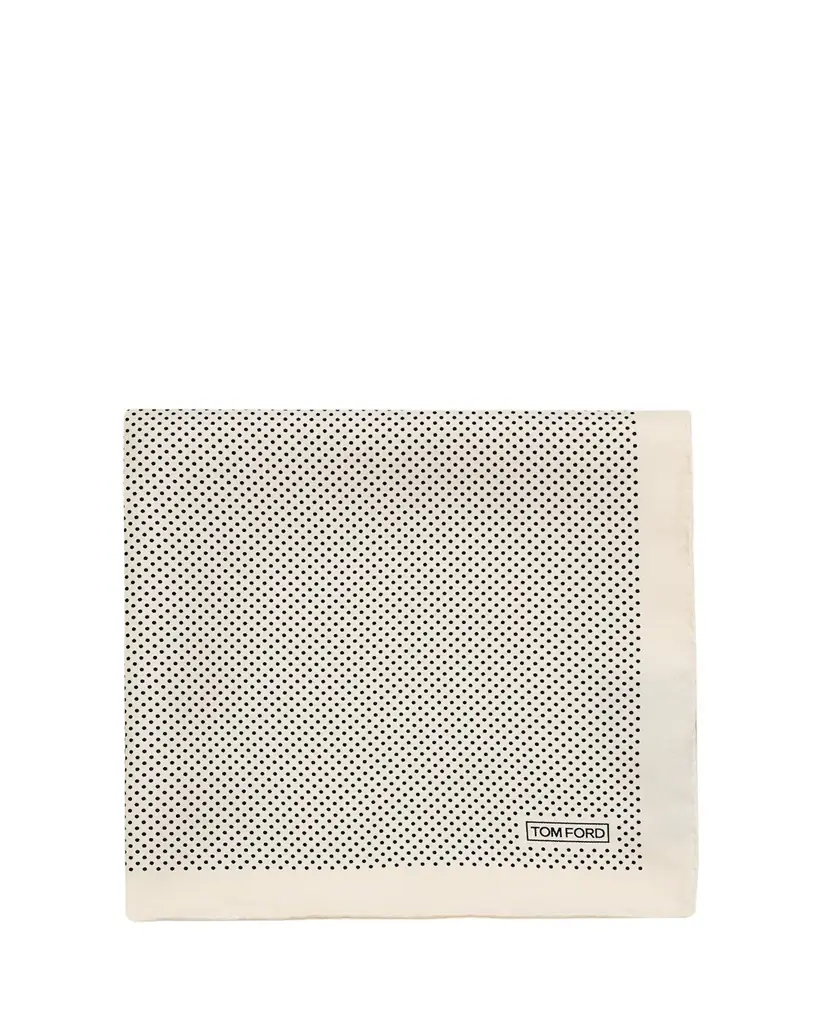 TOM FORD Men's Micro Polka Dot Silk Pocket Square
