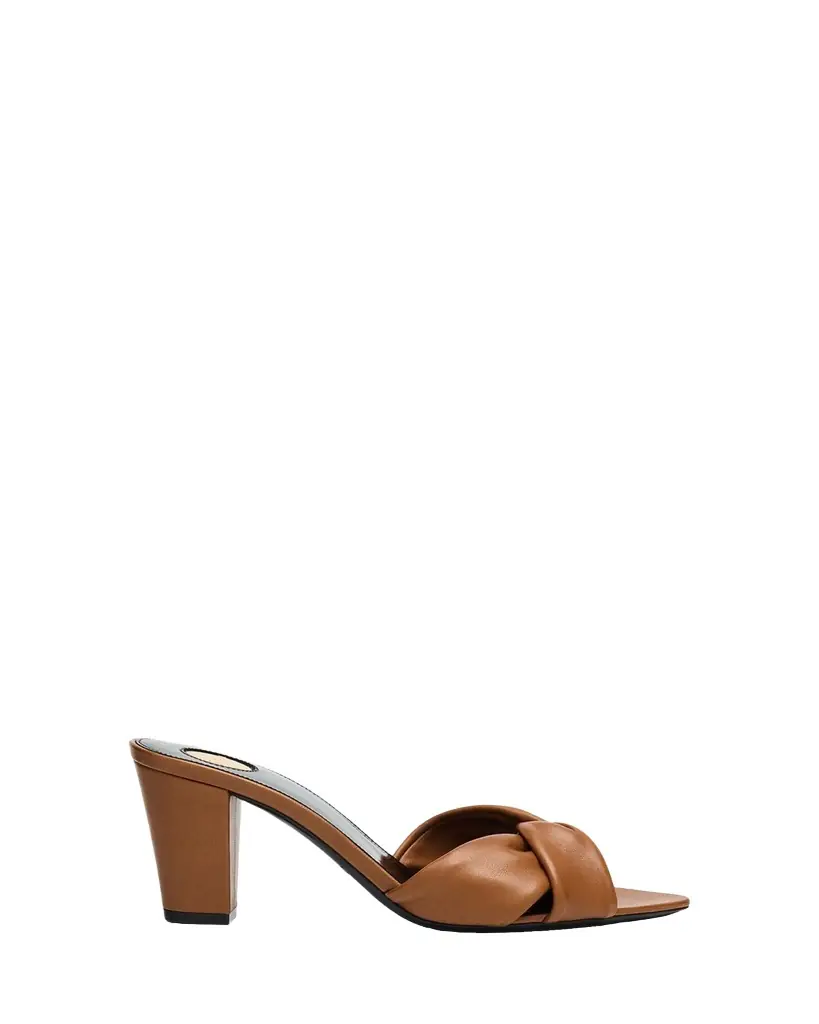 Saint Laurent 75mm Franciane Leather Mule Sandals - Women's Shoes