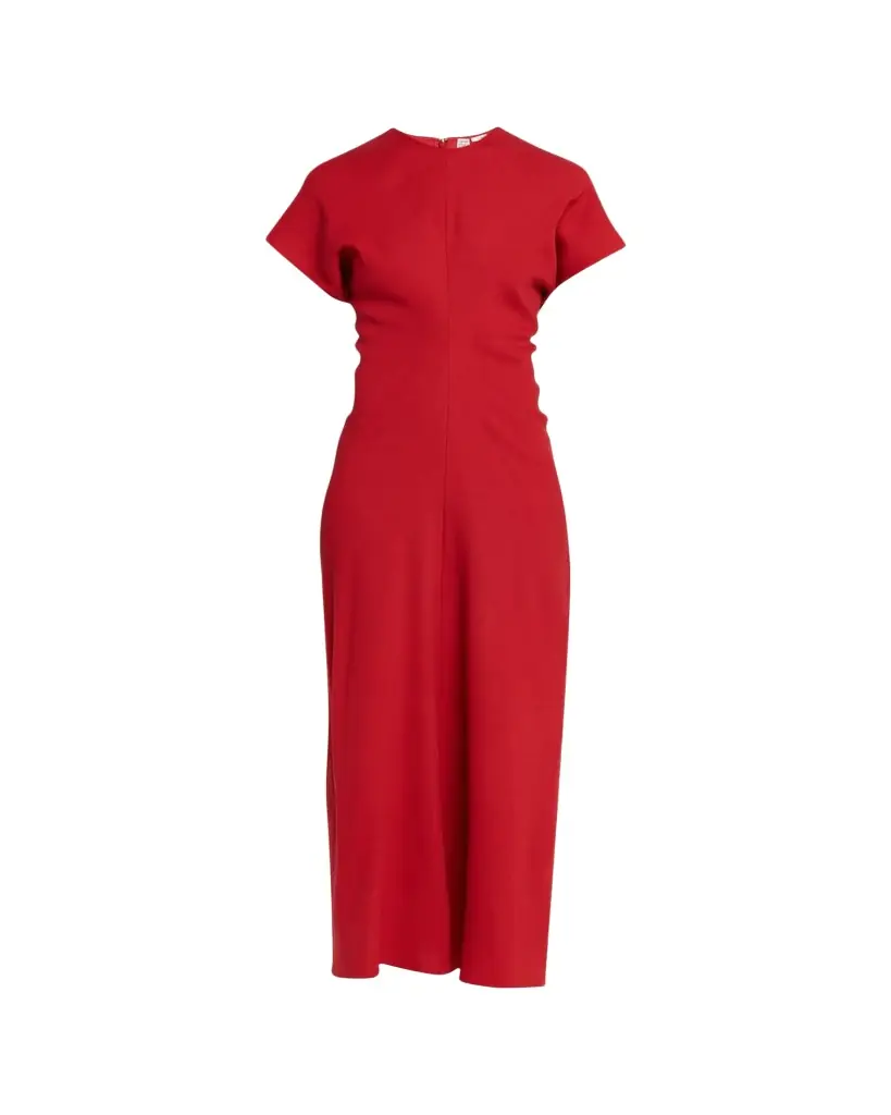Toteme Slouch Waist Short-Sleeve Ankle Dress