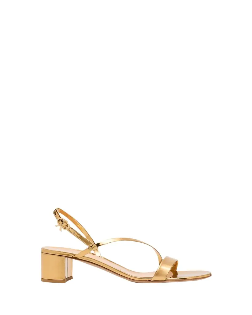 Gianvito Rossi 45mm Betsy Metallic Leather Sandals