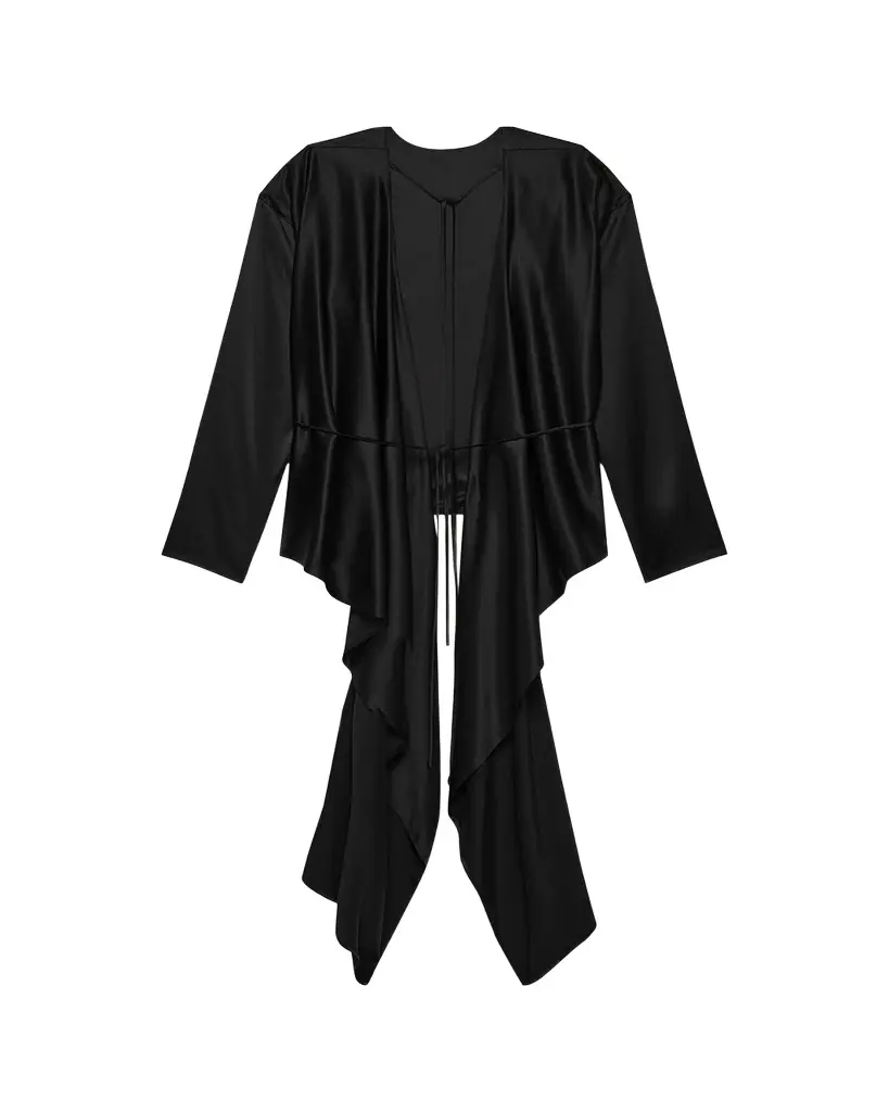 Helmut Lang Draped Silk Satin Scarf Top