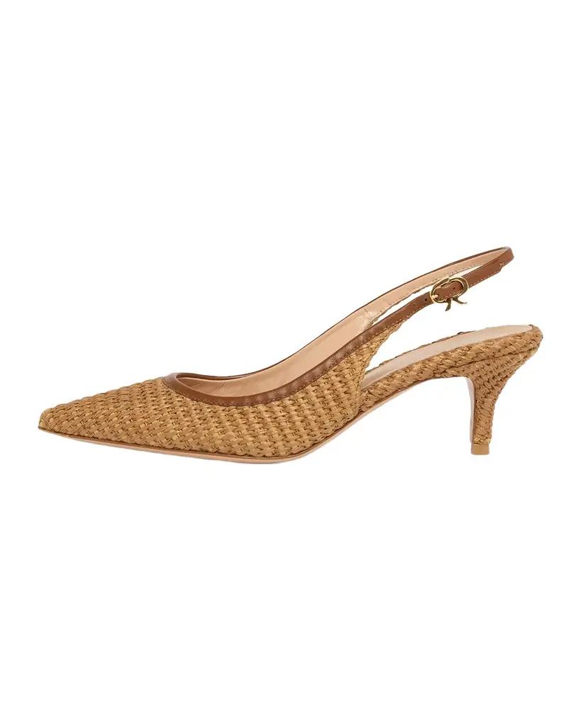 Gianvito Rossi Marbella Raffia Slingback Pumps - Women's Shoes