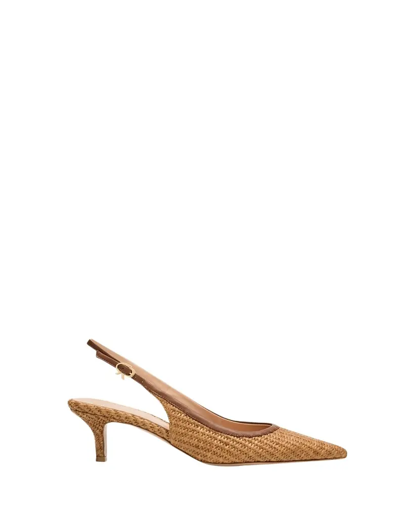 Gianvito Rossi Marbella Raffia Slingback Pumps