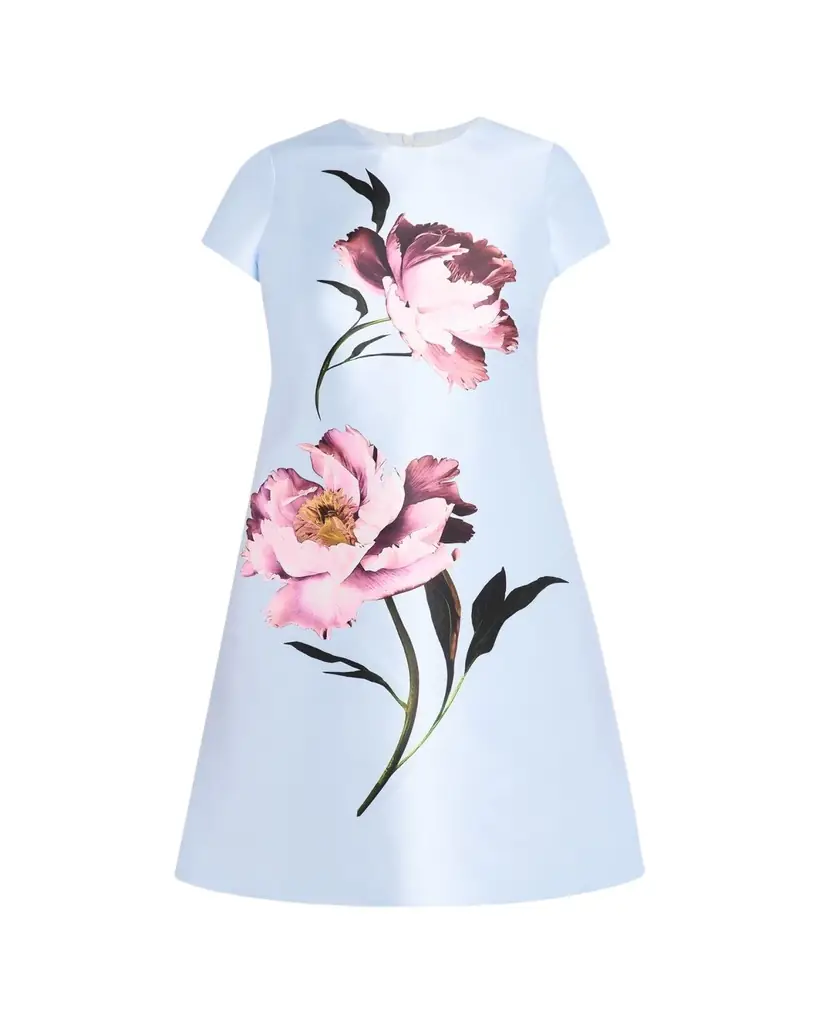 Rickie Freeman for Teri Jon Floral-Print Faille Dress