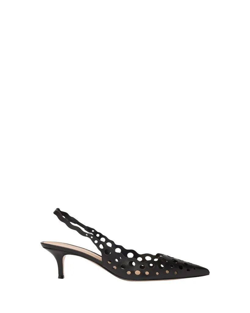Gianvito Rossi 55mm Perforated Nappa Leather Slingback Pumps