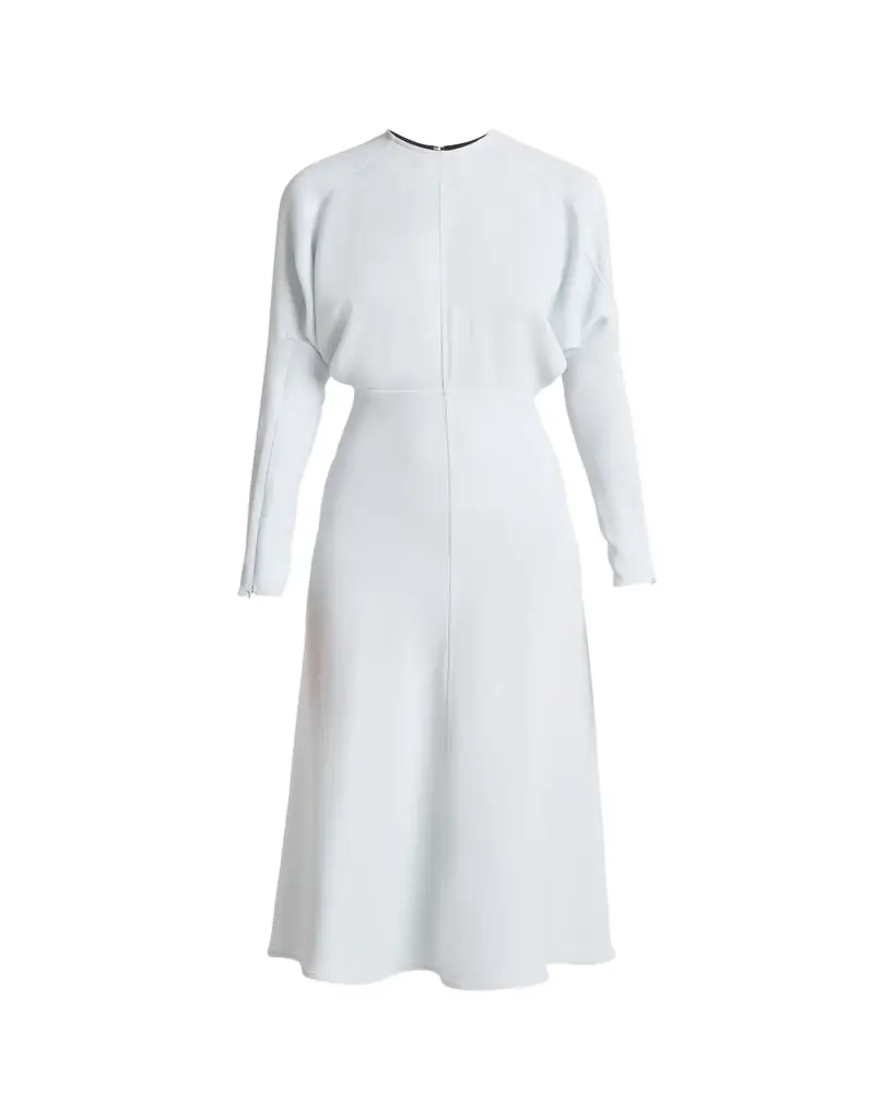 Victoria Beckham Dolman Long-Sleeve Cady Midi Dress