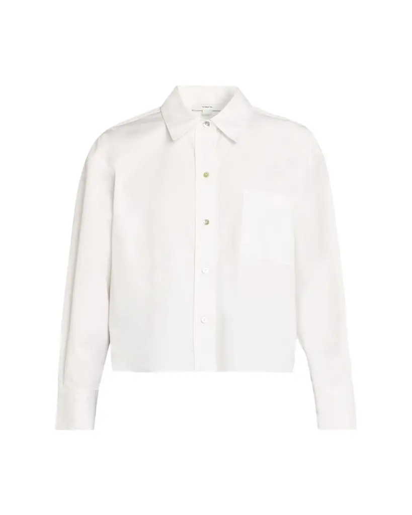 Vince Cropped Long-Sleeve Shirt