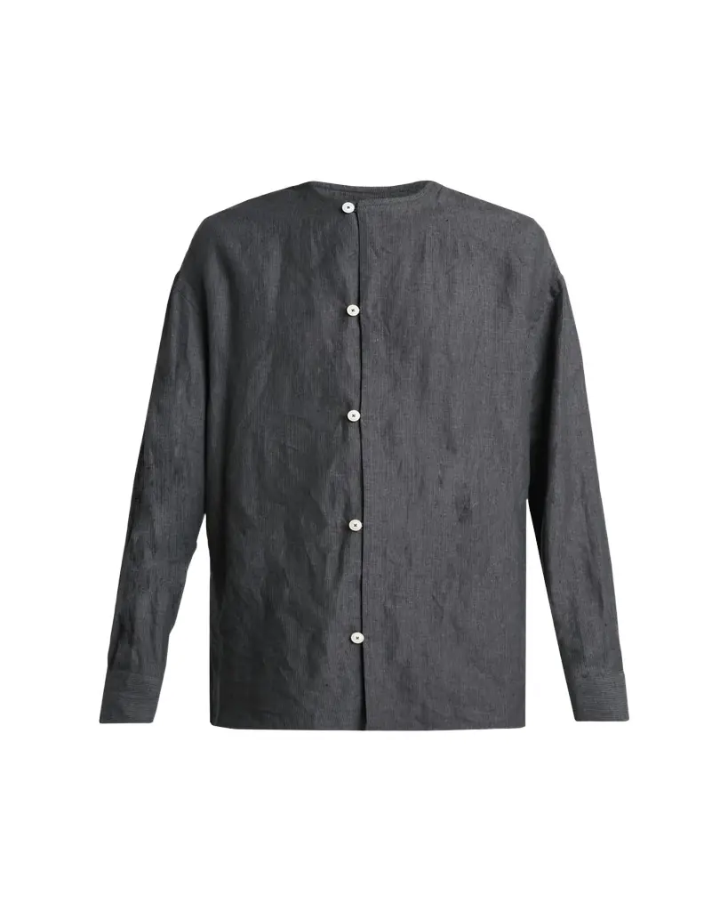 Jacquemus Men's Linen Hairline Stripe Relaxed Button-Down Shirt