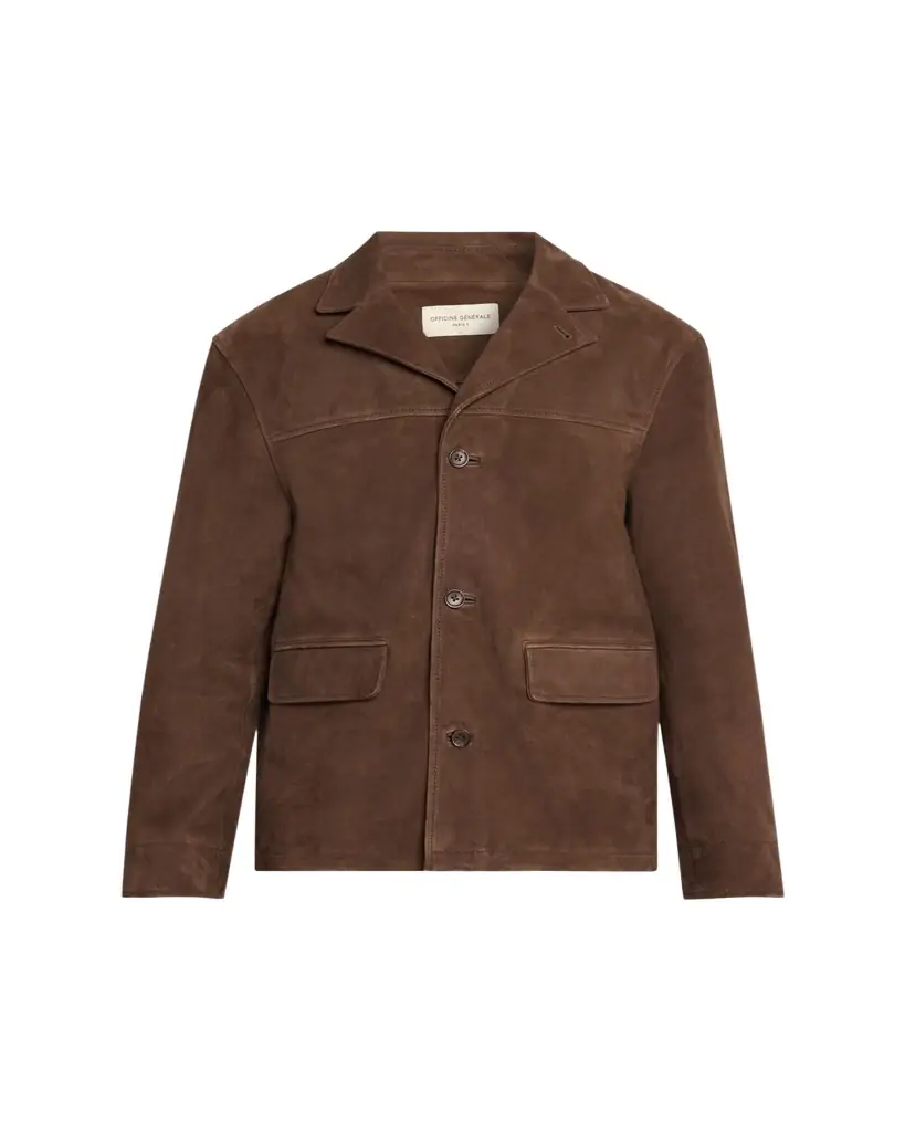 Officine Generale Suede Button-Front Jacket