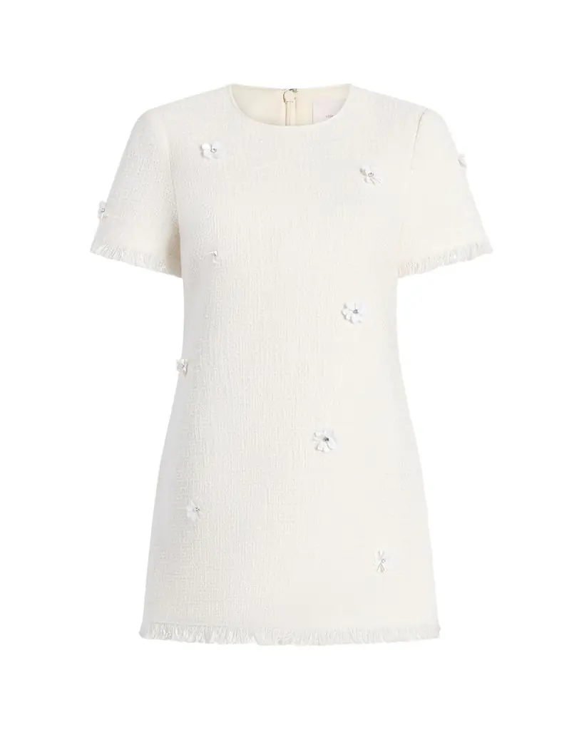 Cinq a Sept Crunchy Flower Tweed Mini Dress