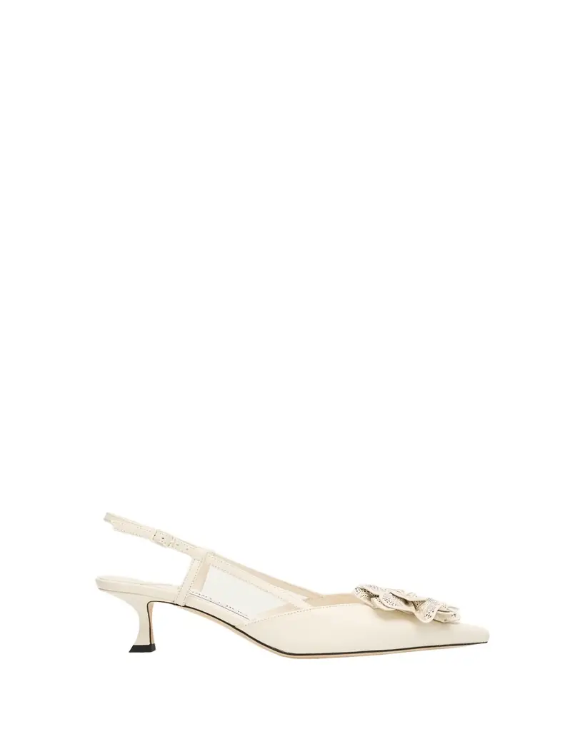 Jimmy Choo Mimmi Leather Kitten-Heel Slingback Pumps