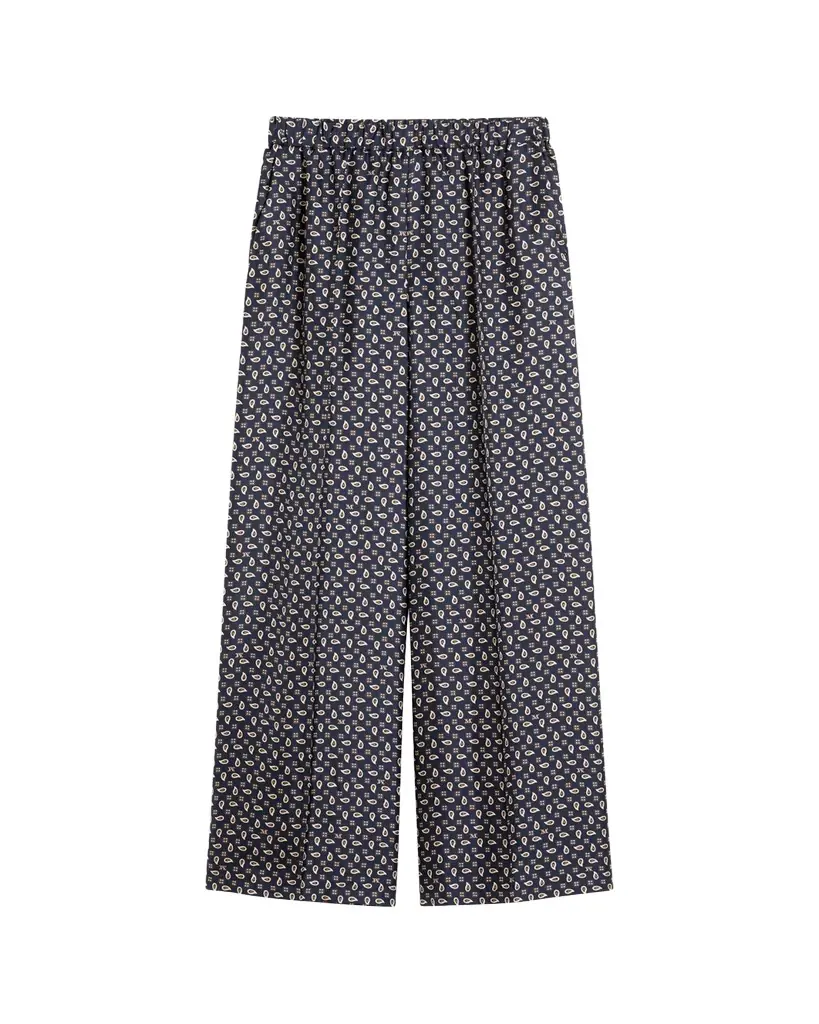 Max Mara Printed Wide-Leg Silk Trousers