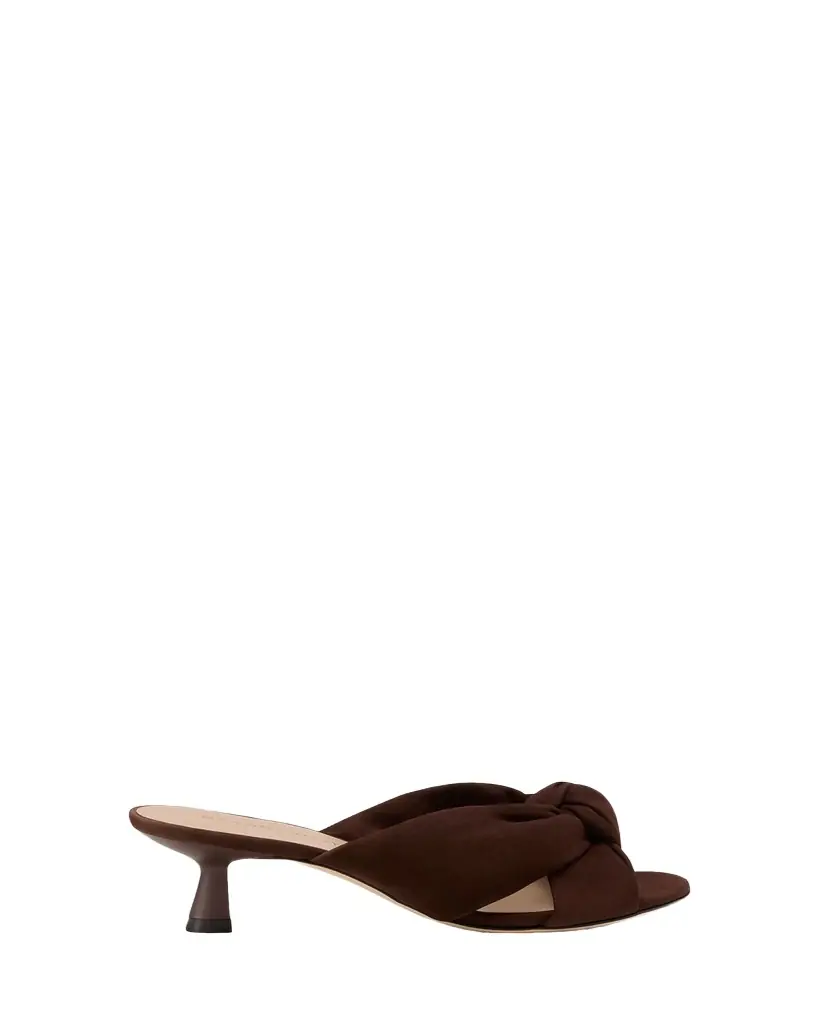 Stuart Weitzman 50mm Soplaya Suede Mule Sandals