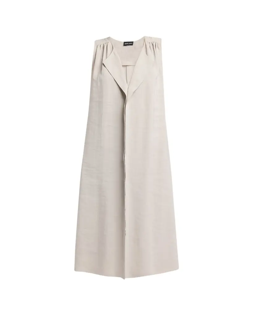 Giorgio Armani Sleeveless Silk Maxi Shirtdress