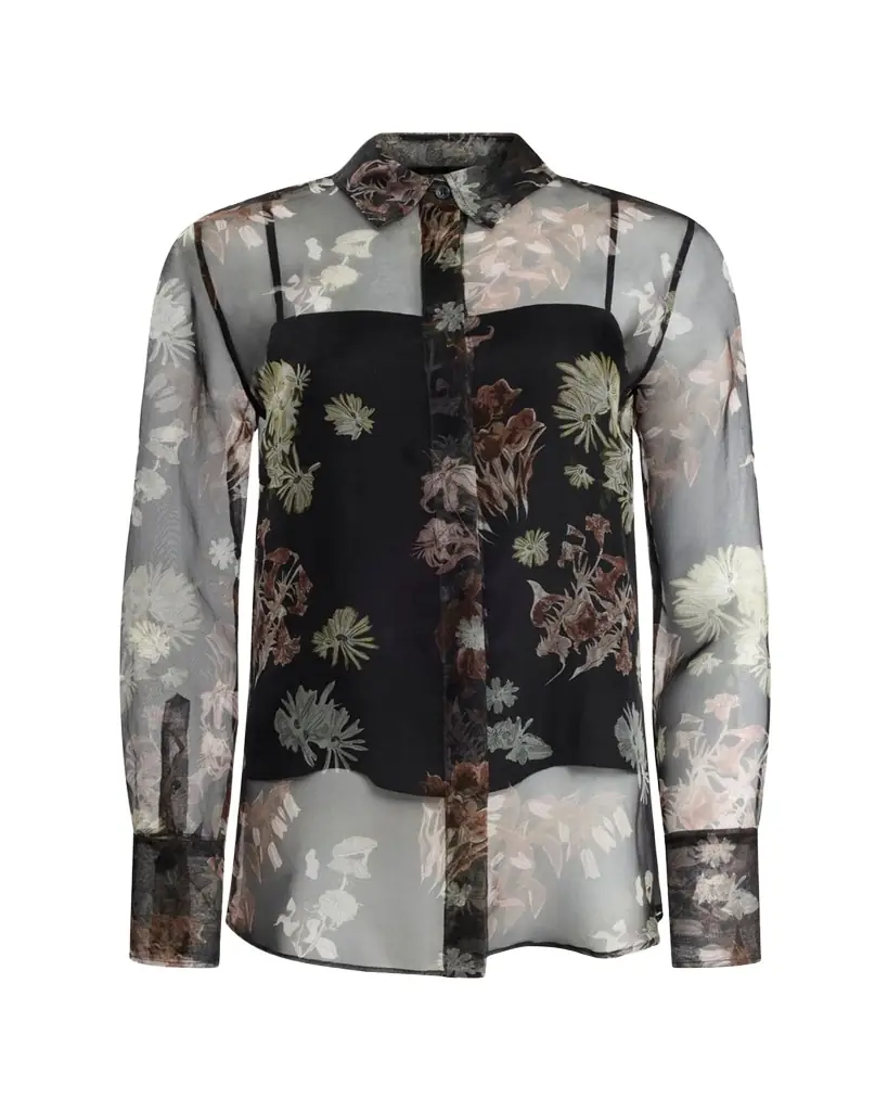 Altuzarra Chika Floral Silk Button-Front Shirt