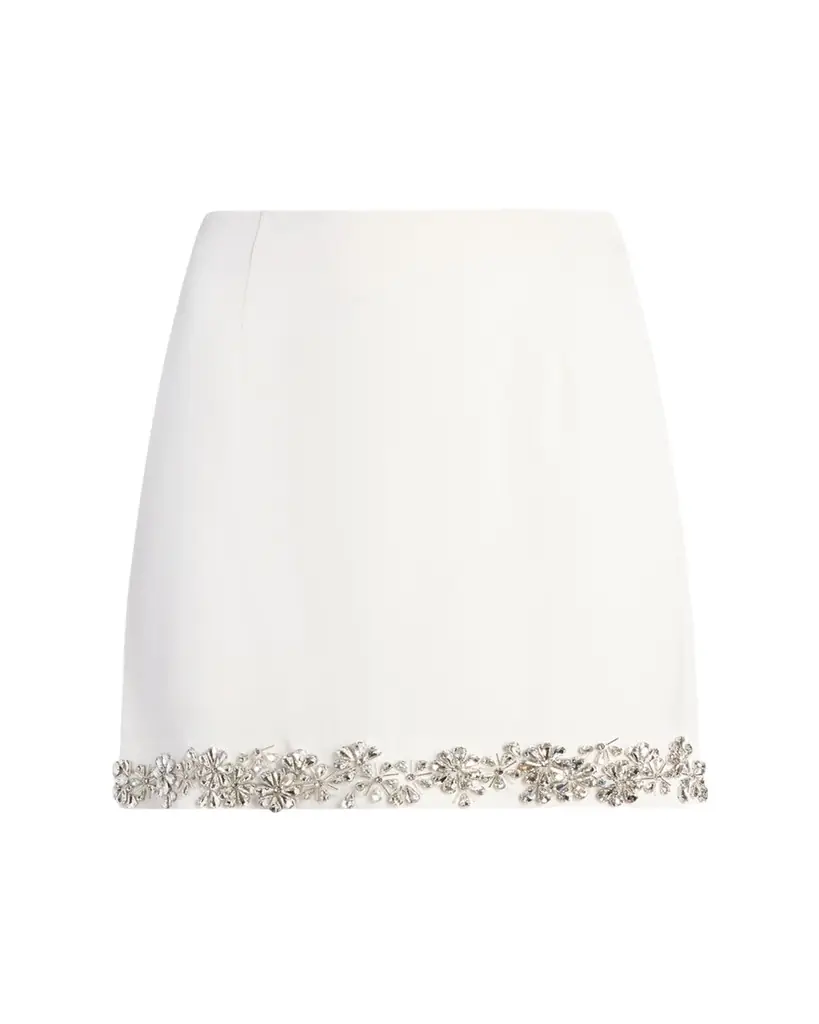 Cinq a Sept Adona Tumbling Flowers Crepe Mini Skirt