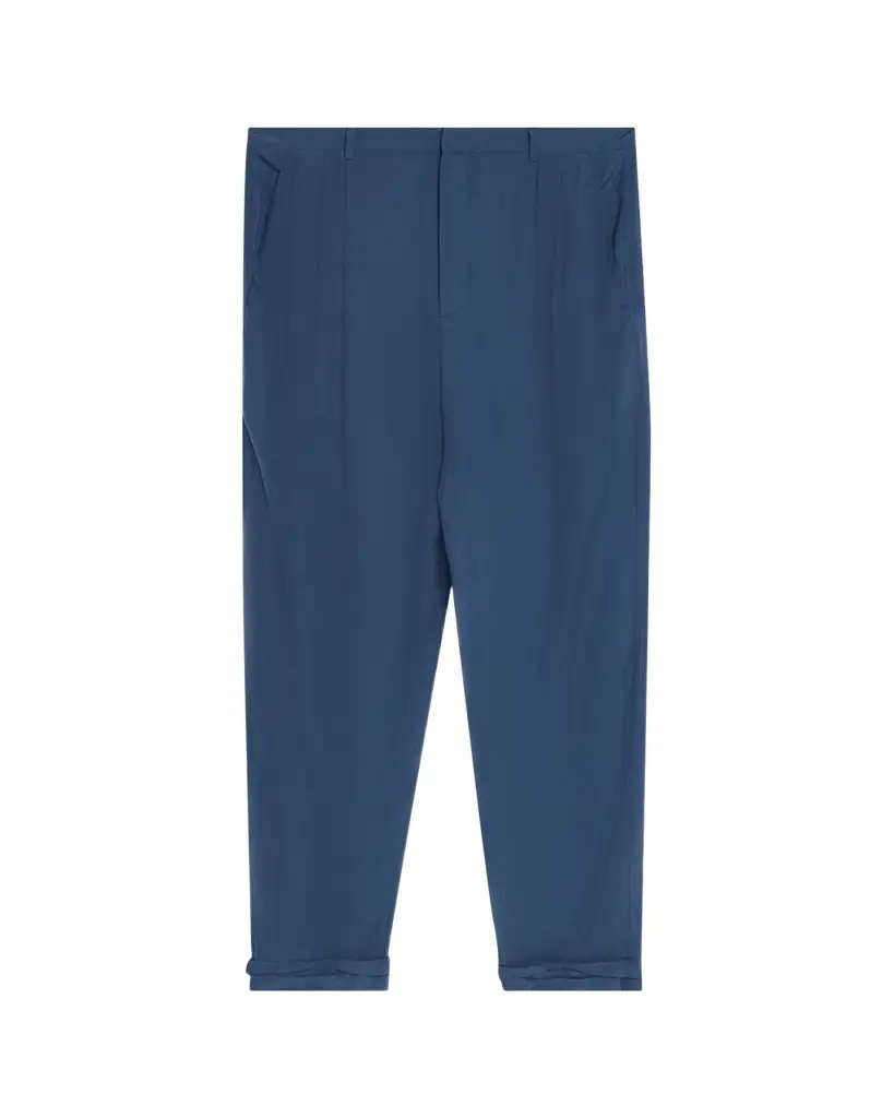 Saint Laurent Men's Silk Habotai Pleated Trousers