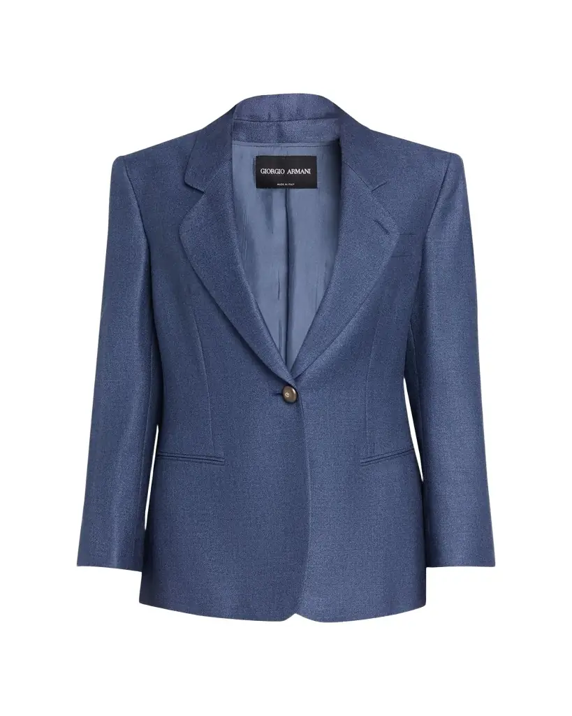 Giorgio Armani Single-Breasted Silk Blazer Jacket